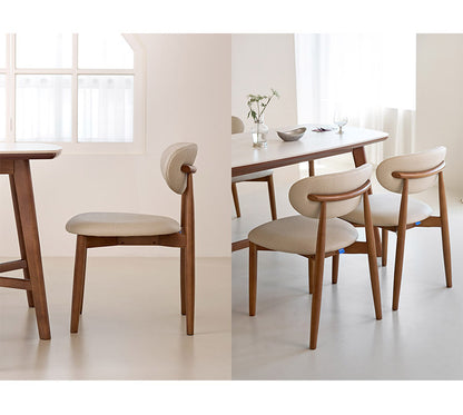 roomnhome 原木 ミロ ダイニングチェア 木製 ダイニングチェア 2脚セット 北欧 モダン 低め 座面高46cm 低い 完成品 格子 ブラウン 高級家具