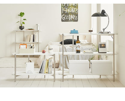 roomnhome ステンレス オープンラック ステンレス バルトステンシェルフ 収納 幅80cm 2段 棚 ミッドセンチュリー デザインラック 見せる収納 ラック 省スペース シンプル モダン 韓国インテリア
