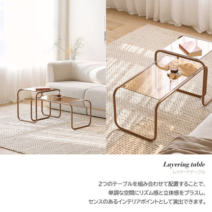 roomnhome ガラス サイドテーブル 幅80 テーブル セット スチール ミッドセンチュリー ダイニングテーブル センターテーブル 机 デスク ソファテーブル リビングテーブル おしゃれ 棚付き