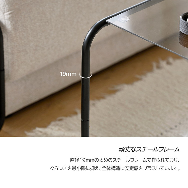 roomnhome ガラス サイドテーブル 幅80 テーブル セット スチール ミッドセンチュリー ダイニングテーブル センターテーブル 机 デスク ソファテーブル リビングテーブル おしゃれ 棚付き