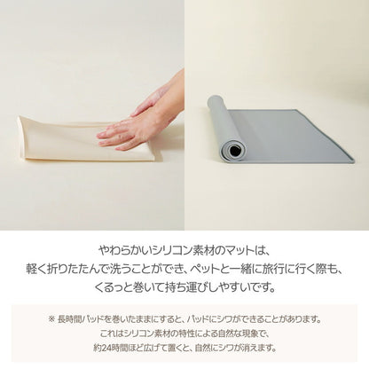 roomnhome シリコンマット エンボス加工滑り止め付き 約60 × 40cm 薄型 防臭防水機能付き トイレトレー ペットトイレ 薄型 ペット シート シーツ ペットシート