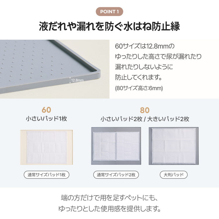 roomnhome シリコンマット エンボス加工滑り止め付き 約81 × 61cm 薄型 防臭防水機能付き トイレトレー ペットトイレ 薄型 ペット シート シーツ ペットシート