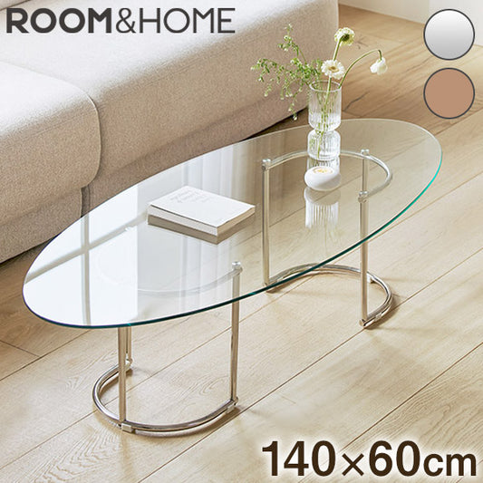 【roomnhome×リコメン堂】ガラステーブル 幅140cm センターテーブル 韓国インテリア ローテーブル リビングテーブル ミッドセンチュリー カフェテーブル コーヒーテーブル おしゃれ(代引不可)