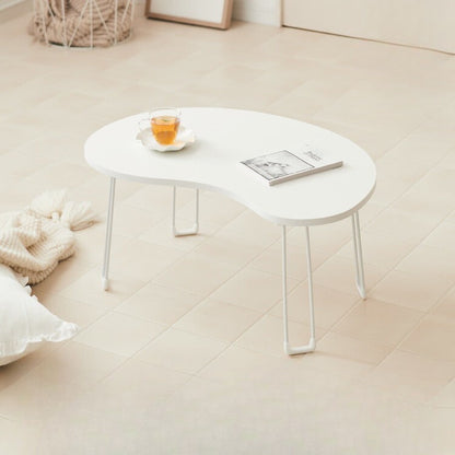 【roomnhome×リコメン堂】 テーブル 折りたたみ ビーンズテーブル 折れ脚 軽い 70cm幅 楕円 韓国インテリア コンパクト インテリア カワイイ 折り畳み スチール脚 センターテーブル(代引不可)
