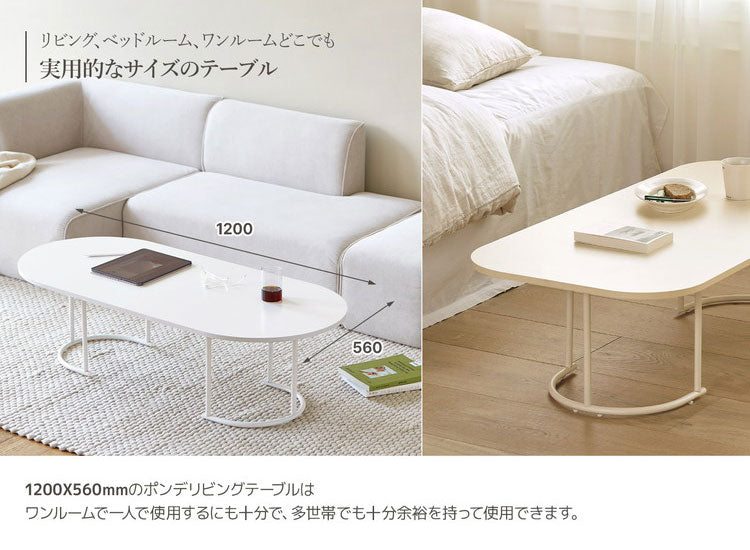 roomnhome センターテーブル ポンデリビングテーブル 4タイプ 幅120cm 北欧風 韓国風 センターテーブル テーブル ローテーブル  リビングテーブル カフェテーブル コーヒーテーブル(代引不可)