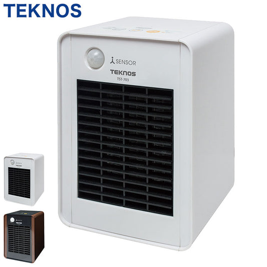 テクノス ミニセラミックファンヒーター人感700W TEKNOS 電気 ストーブ 省エネ 小型 コンパクト 静音 暖房 部屋 室内 あったか 冬物 家電 一人暮らし