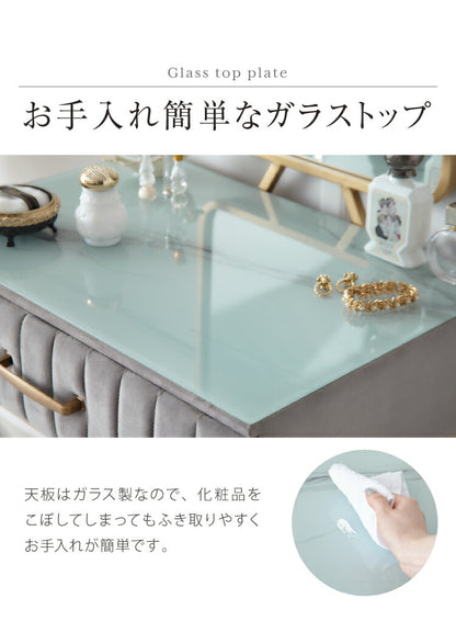 ドレッサー ベロア調 幅60 スクエアタイプ くすみカラー おしゃれ 姫系 かわいい 北欧風 韓国インテリア 収納スツール ベルベット調 鏡台 化粧台 コスメ台 ピンク グリーン グレー(代引不可)