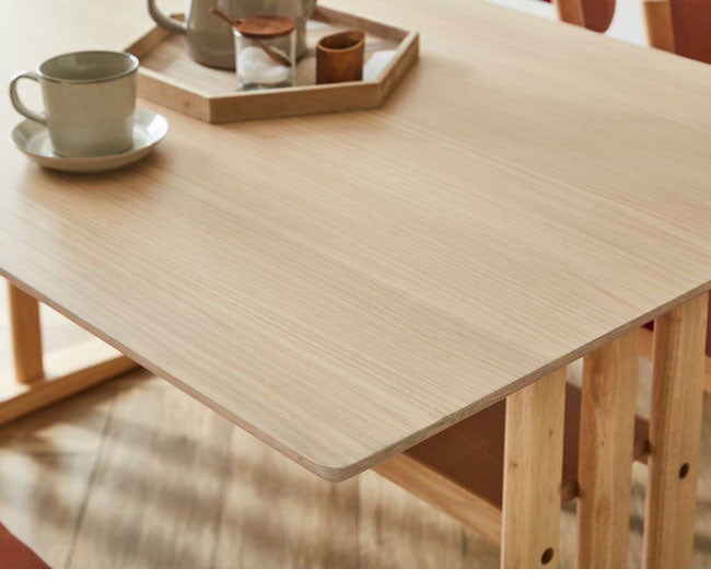 ダイニングセット 4点 4人掛け ワッフル テーブル幅135cm 【開梱設置付き】 ダイニングテーブル オーク 突板 天然木 チェア 木製 北欧 モダン おしゃれ 食卓セット 椅子 インテリア(代引不可)