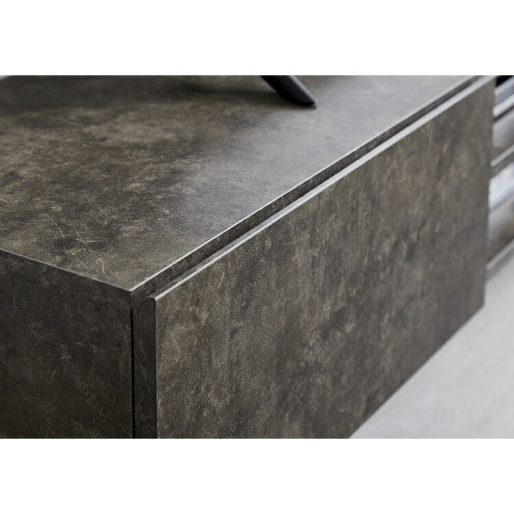 テレビボード ストーン調 幅150cm フラップ扉2杯テレビ台 150 ローボード ロータイプ TVボード TV台 セラミック調 グレー テレビラック AVラック リビング収納 おしゃれ テレビラック AVラック