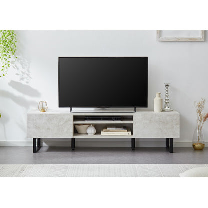 テレビボード ストーン調 幅180cm フラップ扉2杯テレビ台 180 ローボード ロータイプ TVボード TV台 セラミック調 グレー テレビラック AVラック リビング収納 おしゃれ テレビラック AVラック