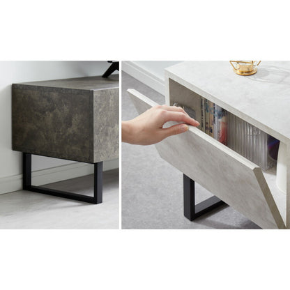 テレビボード ストーン調 幅180cm フラップ扉2杯テレビ台 180 ローボード ロータイプ TVボード TV台 セラミック調 グレー テレビラック AVラック リビング収納 おしゃれ テレビラック AVラック