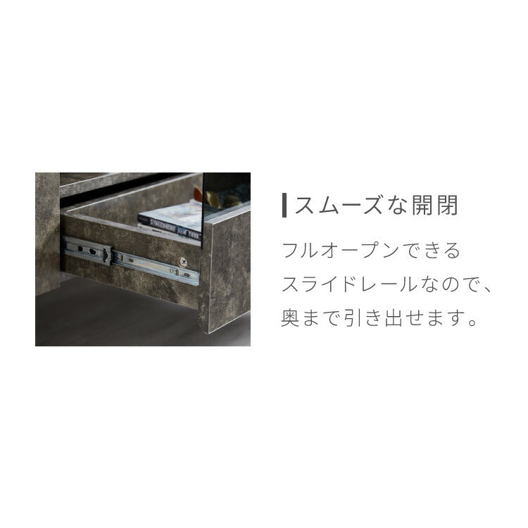 テレビボード ストーン調 幅180cm ガラス窓 フラップ扉2杯テレビ台 180 ローボード ロータイプ TVボード TV台 セラミック調 グレー 引き出し テレビラック AVラック リビング収納 テレビラック