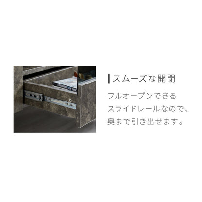 テレビボード ストーン調 幅180cm ガラス窓 フラップ扉2杯テレビ台 180 ローボード ロータイプ TVボード TV台 セラミック調 グレー 引き出し テレビラック AVラック リビング収納 テレビラック