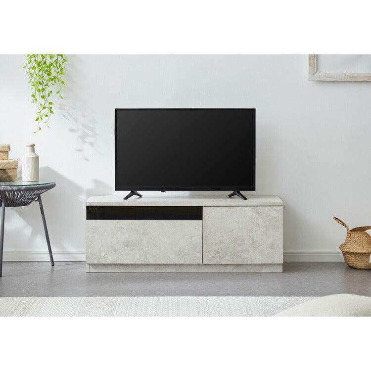 テレビボード ストーン調 幅100cm ガラス窓 引き出し付き テレビ台 100 ローボード ロータイプ TVボード TV台 セラミック調 グレー 引き出し テレビラック AVラック リビング収納 テレビラック