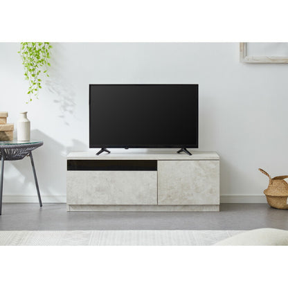 テレビボード ストーン調 幅120cm ガラス窓 引き出し付き テレビ台 120 ローボード ロータイプ TVボード TV台 セラミック調 グレー 引き出し テレビラック AVラック リビング収納 テレビラック