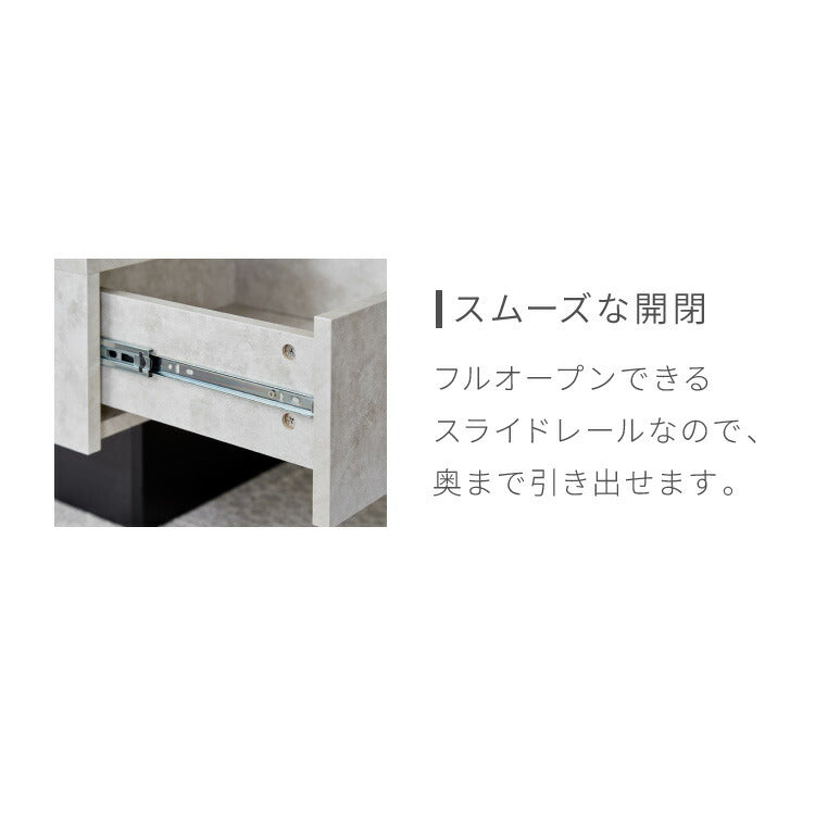 引き出し付き センターテーブル ストーン調 正方形センターテーブル 69×69 テーブル ローテーブル 幅69 セラミック調 グレー リビングテーブル 収納 引き出し リビングテーブル ソファテーブル