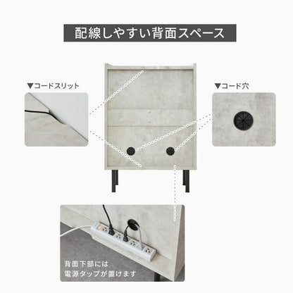 キャビネット ストーン調 幅60cm チェスト リビングボード 開き扉 セラミック調 グレー 収納棚 サイドボード サイドチェスト サイドキャビネット テレビ台 ハイタイプ 脚付き スチール脚