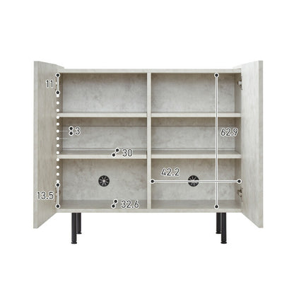 キャビネット ストーン調 幅90cm チェスト リビングボード 開き扉 セラミック調 グレー 収納棚 サイドボード サイドチェスト サイドキャビネット テレビ台 ハイタイプ 脚付き スチール脚