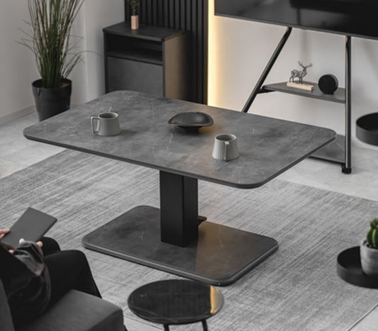 昇降式センターテーブル 120×74.5cm 無段階 ペダル式昇降 高さ50~70cm 大理石調 北欧 おしゃれ センターテーブル 昇降テーブル ソファテーブル ソファダイニング ダイニングテーブル(代引不可)