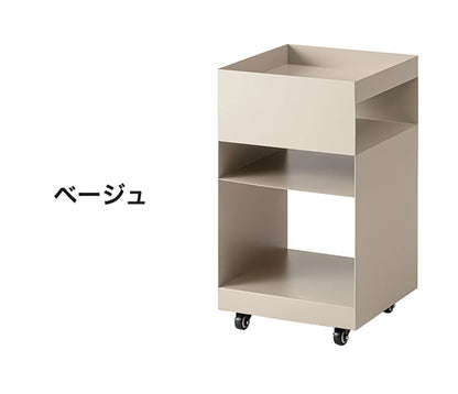 ワゴン スチールワゴン キャスター付き 棚付き 収納 モダン アクセント レトロ くすみカラー サイドテーブルワゴン サイドテーブル(代引不可)