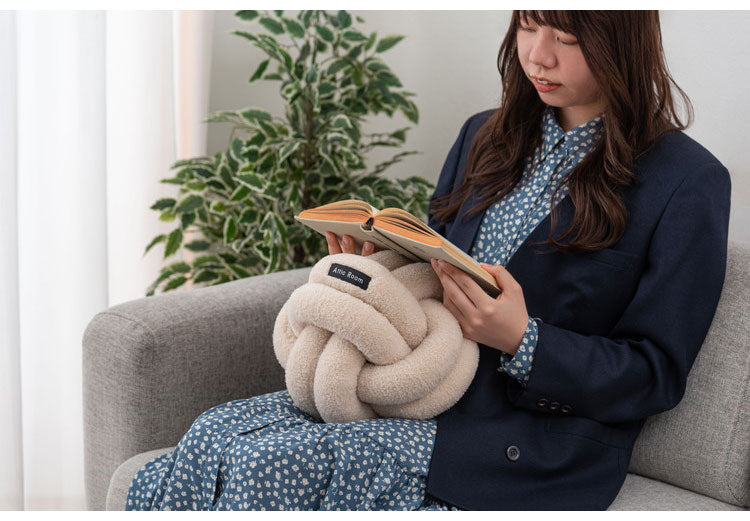 ボールクッション クッション 韓国 おしゃれ かわいい フロアクッション 結び目 ロープ インテリア 雑貨 北欧 柔らかい ベージュ ブルー グレー(代引不可)
