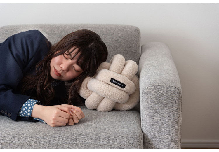 ボールクッション クッション 韓国 おしゃれ かわいい フロアクッション 結び目 ロープ インテリア 雑貨 北欧 柔らかい ベージュ ブルー グレー(代引不可)