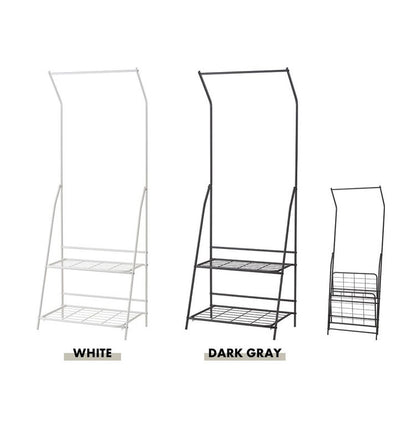 ハンガーラック MIP-58 東谷 部屋干し スリム 棚板付き 2段 コンパクト 幅60cm 省スペース 薄型 スチール 玄関 リビング 洋服掛け 衣類収納 ホワイト 押し入れ 軽量 推し活 ランドセル(代引不可)