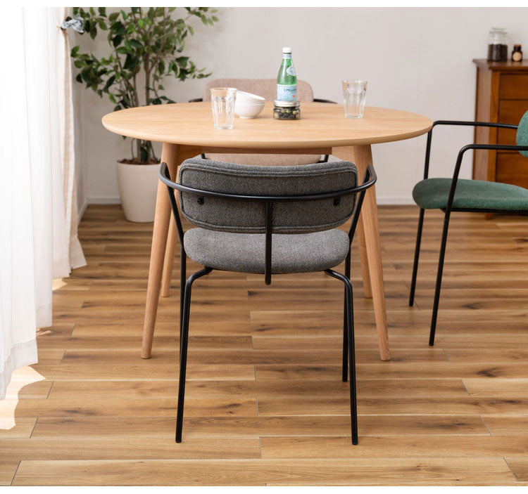 チェア チェアー ダイニングチェア 椅子 イス いす おしゃれ 布地 ファブリック スチール グレー グリーン ベージュ 固定脚 リビング ダイニング 背もたれ アームレスト 肘付き 曲線(代引不可)