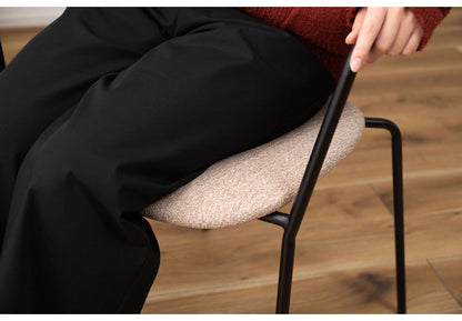 チェア チェアー ダイニングチェア 椅子 イス いす おしゃれ 布地 ファブリック スチール グレー グリーン ベージュ 固定脚 リビング ダイニング 背もたれ アームレスト 肘付き 曲線(代引不可)