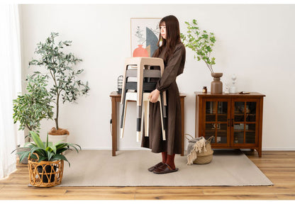 スタッキングスツール ミドルタイプ 積み重ね スタッキング チェア 椅子 シンプル 腰掛 ポリプロピレン 背もたれなし 完成品 省スペース 来客用 モダン 椅子 玄関 黒 ブラック(代引不可)