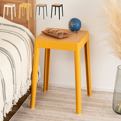 スタッキングスツール ハイタイプ 積み重ね スタッキング チェア 椅子 シンプル 腰掛 ポリプロピレン 背もたれなし 完成品 省スペース 来客用 モダン 椅子 玄関 黒 ブラック(代引不可)