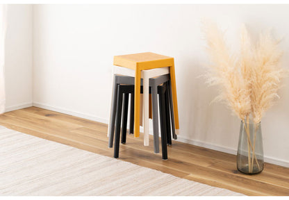 スタッキングスツール ハイタイプ 積み重ね スタッキング チェア 椅子 シンプル 腰掛 ポリプロピレン 背もたれなし 完成品 省スペース 来客用 モダン 椅子 玄関 黒 ブラック(代引不可)