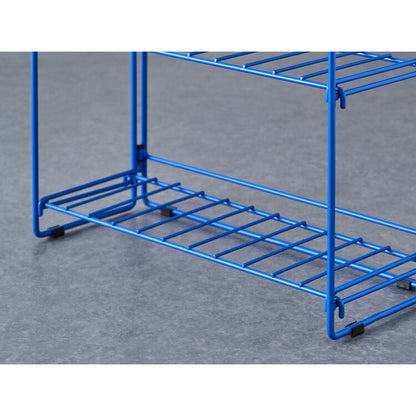 スチールラック 幅51.5cm 奥行20cm スリム 4段 ワイヤーラック 本棚 シェルフ 棚 ラック アクセント 青 ブルー 差し色 ブルーインテリア 韓国インテリア 可愛い かわいい おしゃれ(代引不可)
