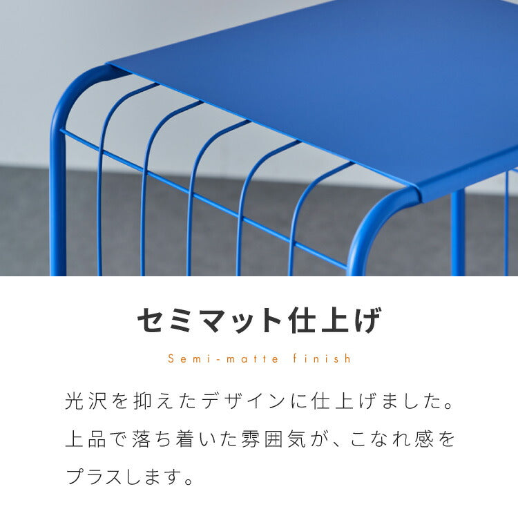 スチールシェルフ 脚付き 幅47.5cm 高さ73cm 棚 ラック キャビネット アクセント 青 ブルー 差し色 ブルーインテリア 韓国インテリア 可愛い かわいい おしゃれ(代引不可)