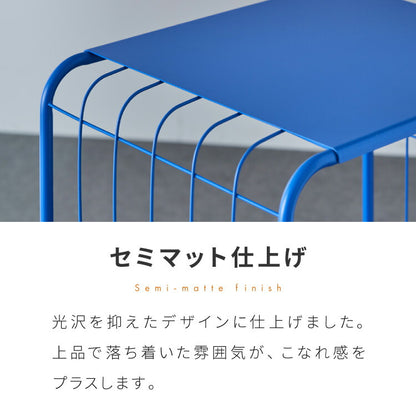 スチールシェルフ 脚付き 幅47.5cm 高さ73cm 棚 ラック キャビネット アクセント 青 ブルー 差し色 ブルーインテリア 韓国インテリア 可愛い かわいい おしゃれ(代引不可)