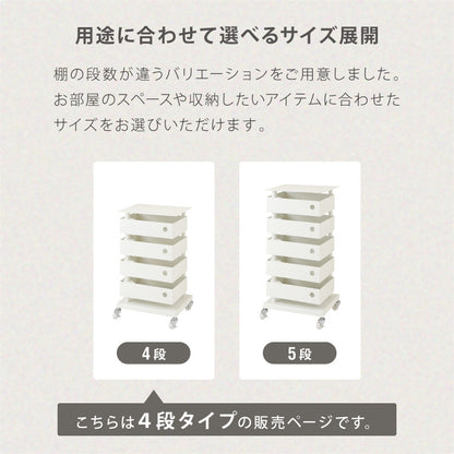 ALNOA アルノア 天板付き回転ワゴン 4段 キャスター付き ワゴン 回転 回転式 ファイルワゴン キッチンワゴン サイドテーブル スリム ドロワー ファイルラック すき間収納 隙間収納 おしゃれ