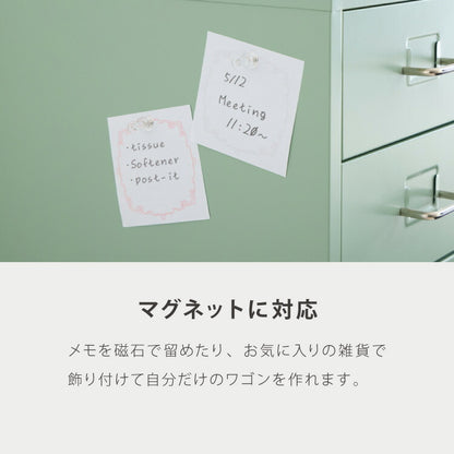 Roomnhome デスクワゴン 3段 キャビネット キャスター付き オフィスワゴン 書類ケース サイドワゴンキャビネット 縦型ファイルキャビネット キャスター付き 可動式キャビネット 韓国インテリア
