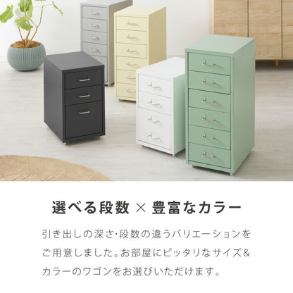 Roomnhome デスクワゴン 3段 キャビネット キャスター付き オフィスワゴン 書類ケース サイドワゴンキャビネット 縦型ファイルキャビネット キャスター付き 可動式キャビネット 韓国インテリア