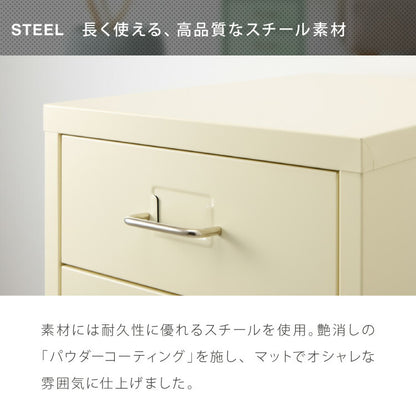 Roomnhome デスクワゴン 3段 キャビネット キャスター付き オフィスワゴン 書類ケース サイドワゴンキャビネット 縦型ファイルキャビネット キャスター付き 可動式キャビネット 韓国インテリア