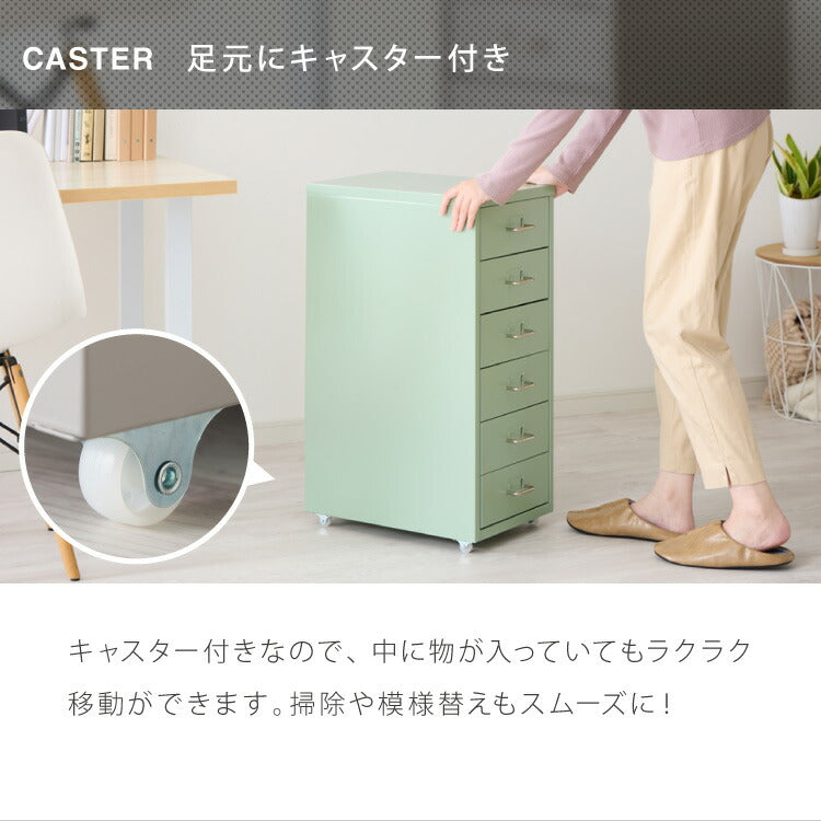 Roomnhome デスクワゴン 5段 キャビネット キャスター付き オフィスワゴン 書類ケース サイドワゴンキャビネット 縦型ファイルキャビネット キャスター付き 可動式キャビネット 韓国インテリア