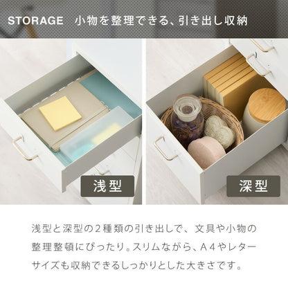 Roomnhome デスクワゴン 5段 キャビネット キャスター付き オフィスワゴン 書類ケース サイドワゴンキャビネット 縦型ファイルキャビネット キャスター付き 可動式キャビネット 韓国インテリア
