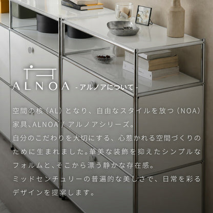 ALNOA アルノア モジュールラック 幅76cm 扉付き ミッドセンチュリー キャビネット サイドボード スチール 収納ラック モジュール 家具 棚 スチール棚 スチールラック 韓国インテリア 北欧