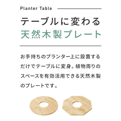 天然木 プランターテーブル 幅50cm 円形 八角形 ラバーウッド 木製 天板 プレート ナチュラル 北欧 サイドテーブル 小物置き 目隠し 鉢土隠し 鉢カバー サークル オクタゴン 観葉植物 植木鉢 鉢植え(代引不可)