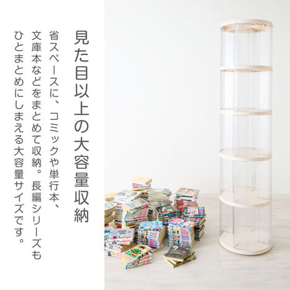 回転式本棚 2段 絵本 大容量 スリム 本棚 回転 収納ラック 回転本棚 絵本ラック 絵本棚 図鑑 シェルフ コミックラック マガジンラック ディスプレイラック CDラック スペパ 組立簡単 おしゃれ