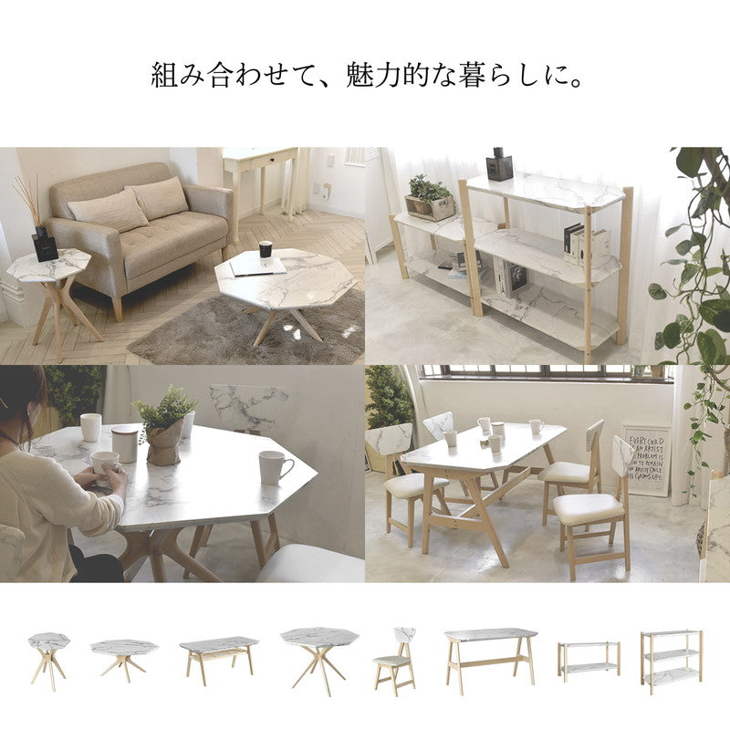 COLLET サイドテーブル ベッド ソファ 丸 ベッドサイド マーブル 大理石調 おしゃれ わき机 袖机 アンティーク 韓国 コンパクト 天然木(代引不可)