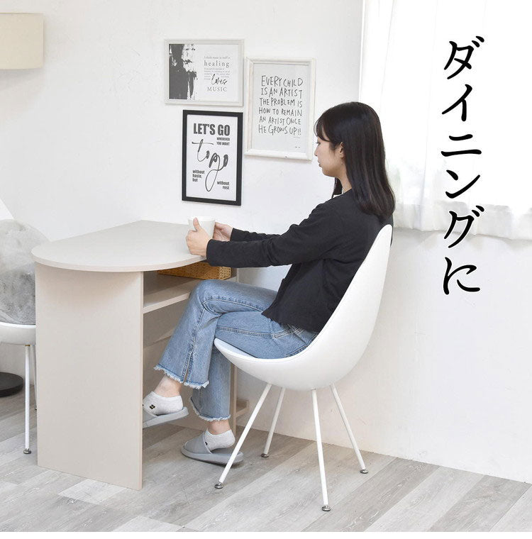 ハーフラウンドテーブル 半円テーブル 幅85cm くすみカラー 韓国