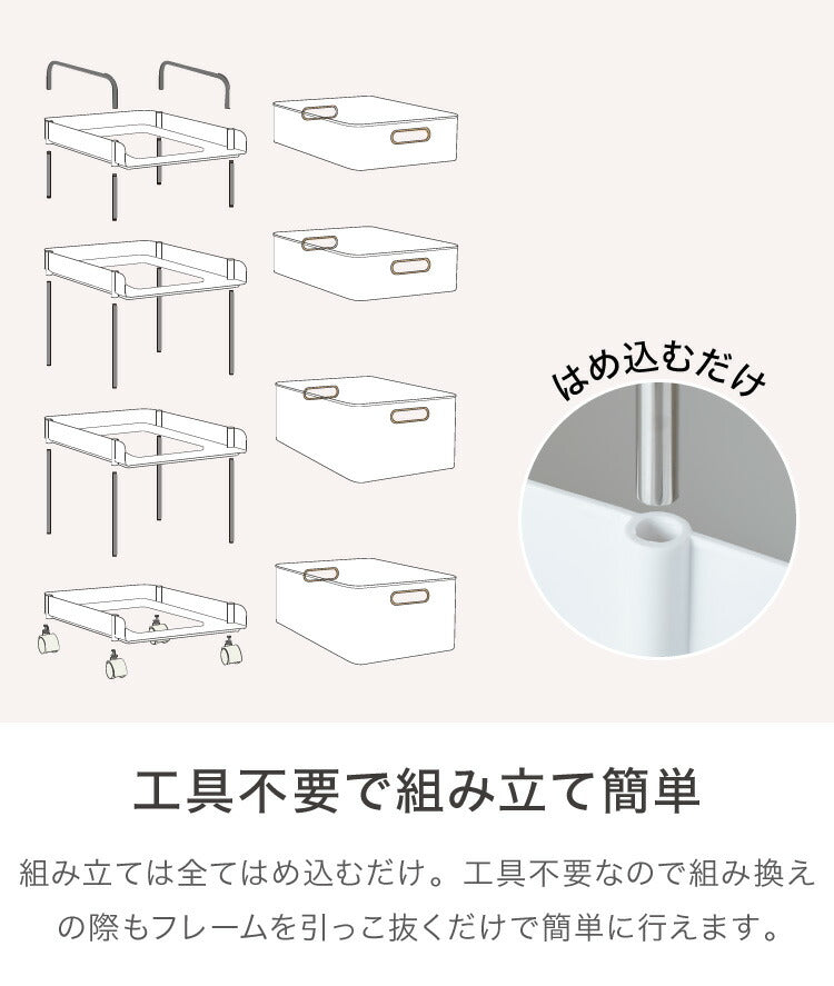 韓国風 ワゴン キッチン 事務に便利な 5段 ONLS0134 リビング収納 W 270 × D 365 × H 700 mm キッチンワゴン キャスター付き 引き出し収納ボックス チェストワゴン 収納(代引不可)