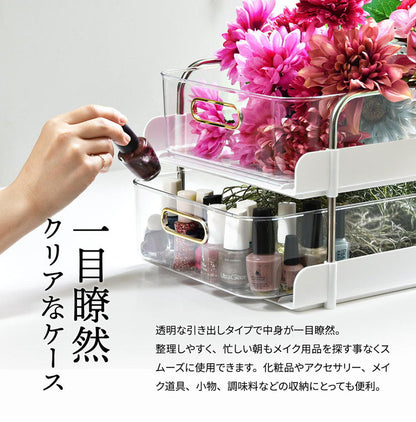フェミニワゴン 6段 収納ワゴン リビング収納 ワゴンラック プラスチック収納 韓国風収納 韓国インテリア エレガント収納 おしゃれ収納ラック 工具不要 組立簡単 ワゴン収納 引き出し付き収納