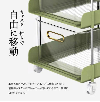 フェミニワゴン 6段 収納ワゴン リビング収納 ワゴンラック プラスチック収納 韓国風収納 韓国インテリア エレガント収納 おしゃれ収納ラック 工具不要 組立簡単 ワゴン収納 引き出し付き収納