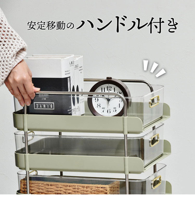 フェミニワゴン 6段 収納ワゴン リビング収納 ワゴンラック プラスチック収納 韓国風収納 韓国インテリア エレガント収納 おしゃれ収納ラック 工具不要 組立簡単 ワゴン収納 引き出し付き収納